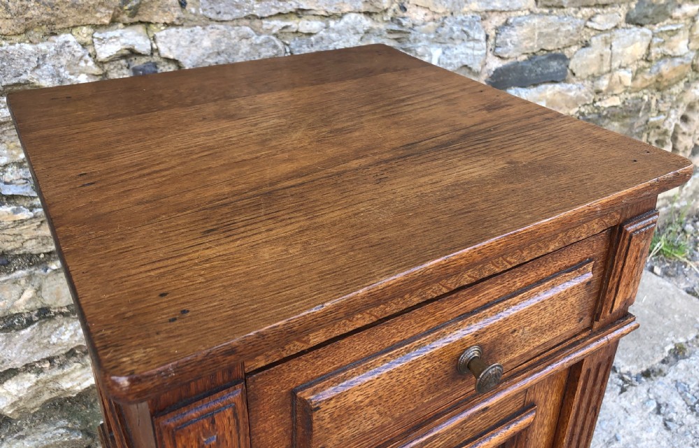 Antique French Oak Bedside Pot Cupboard View IX