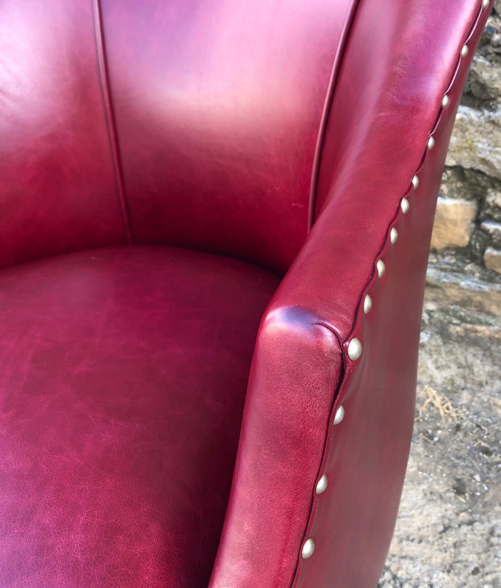 Antique Edwardian Leather Armchair View IV