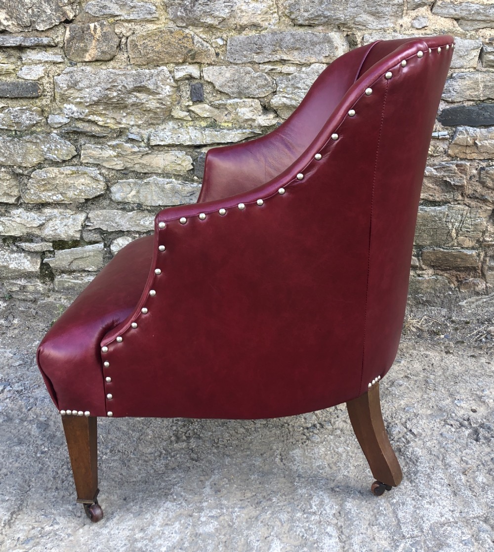Antique Edwardian Leather Armchair View VII