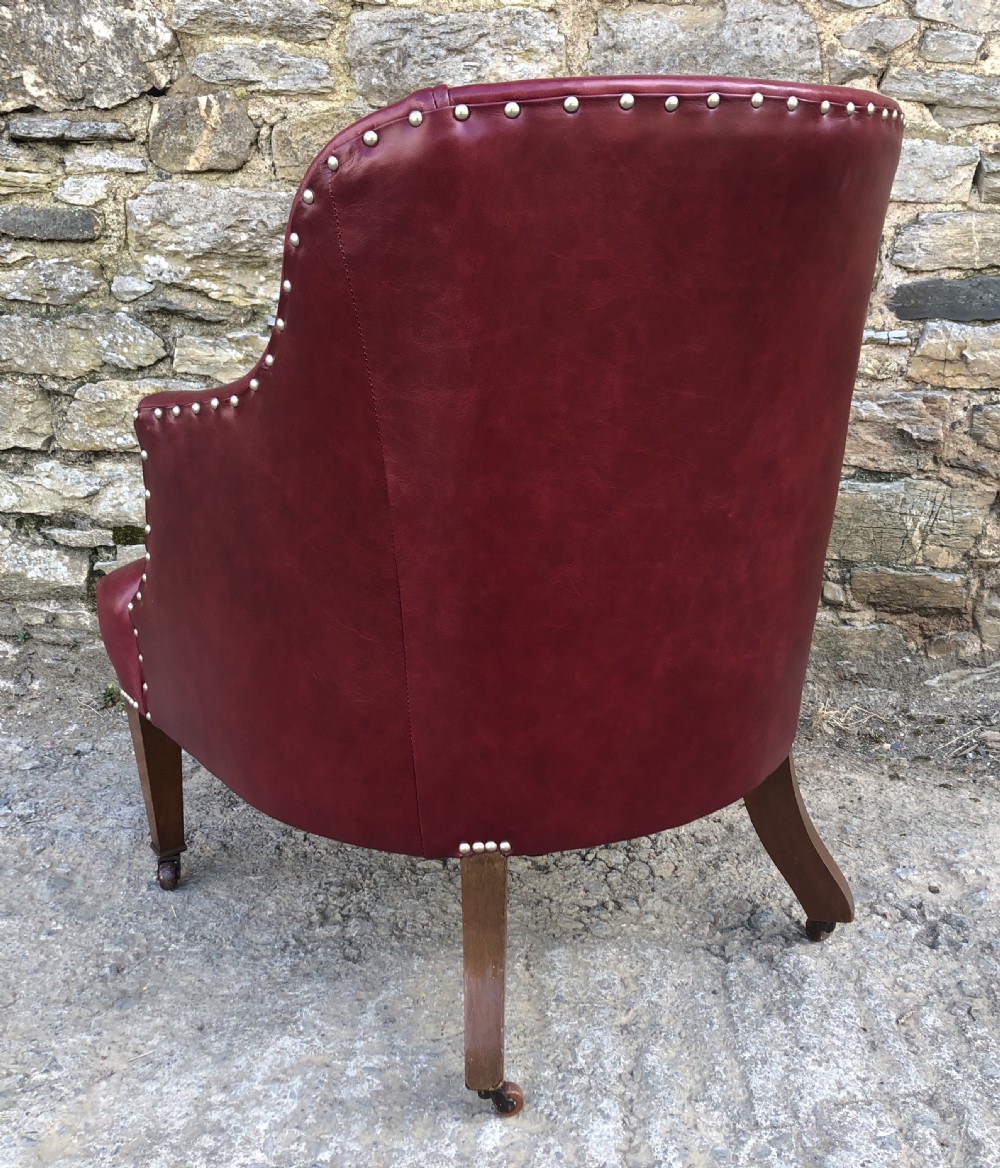 Antique Edwardian Leather Armchair View VIII