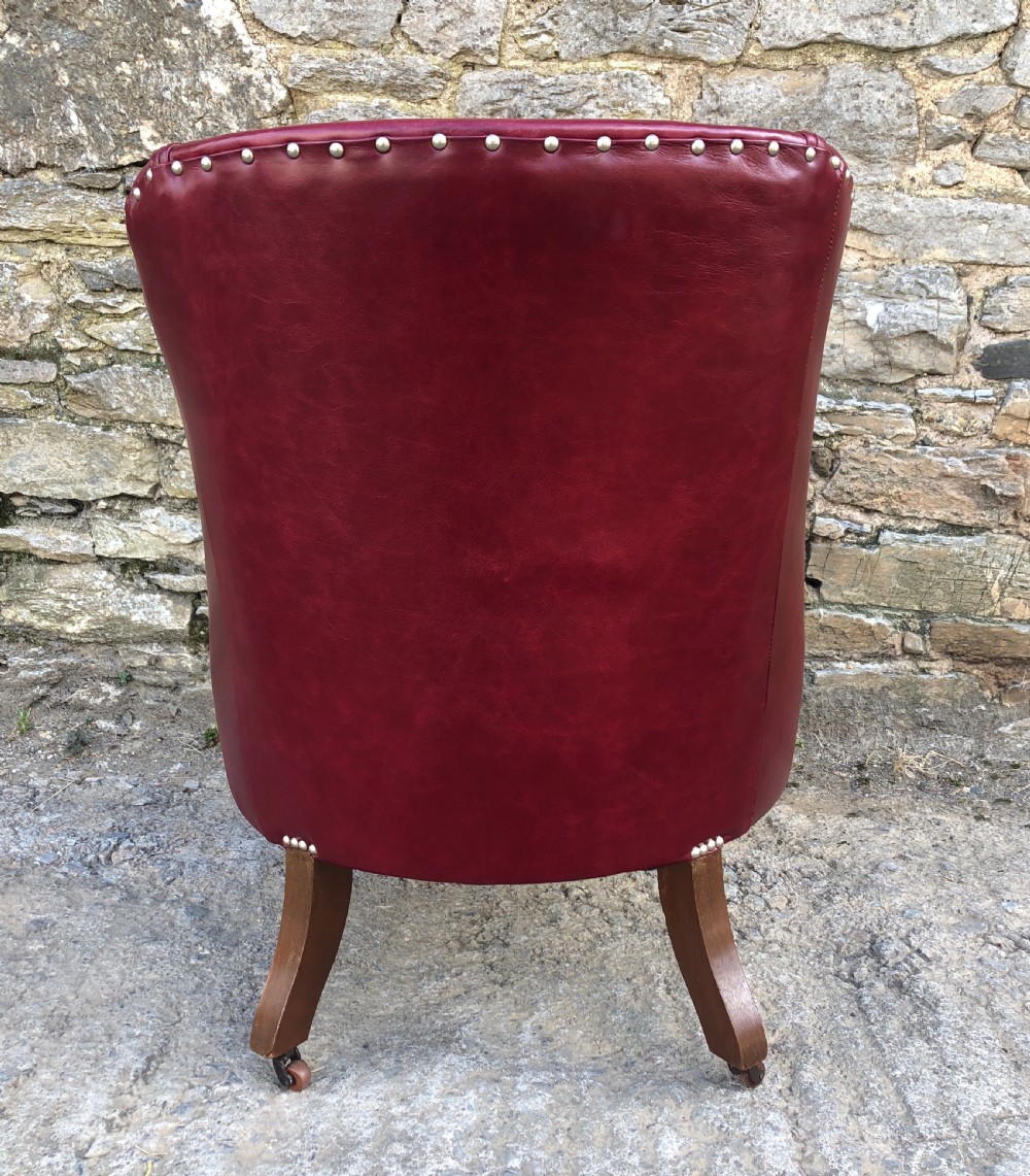 Antique Edwardian Leather Armchair View IX
