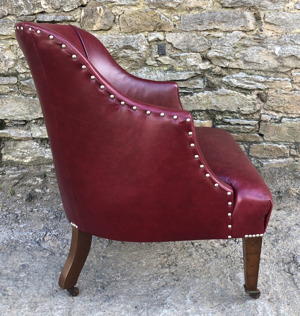 Antique Edwardian Leather Armchair View XII