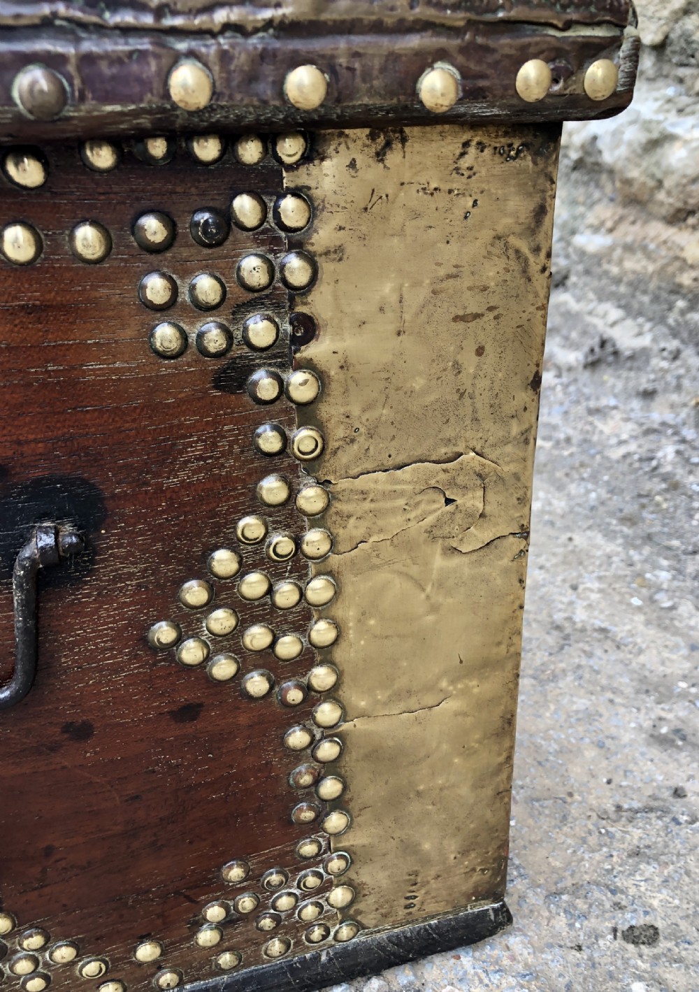 Antique Brass Studded Zanzibar Chest  View XI