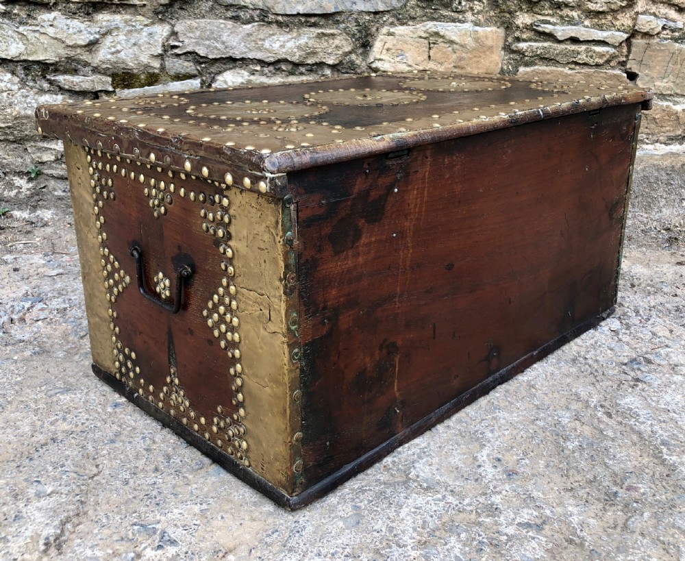 Antique Brass Studded Zanzibar Chest  View XII