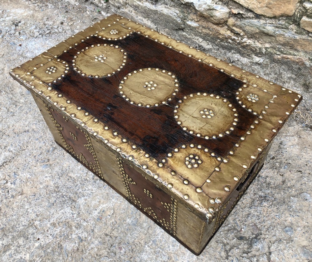 Antique Brass Studded Zanzibar Chest  View XIII