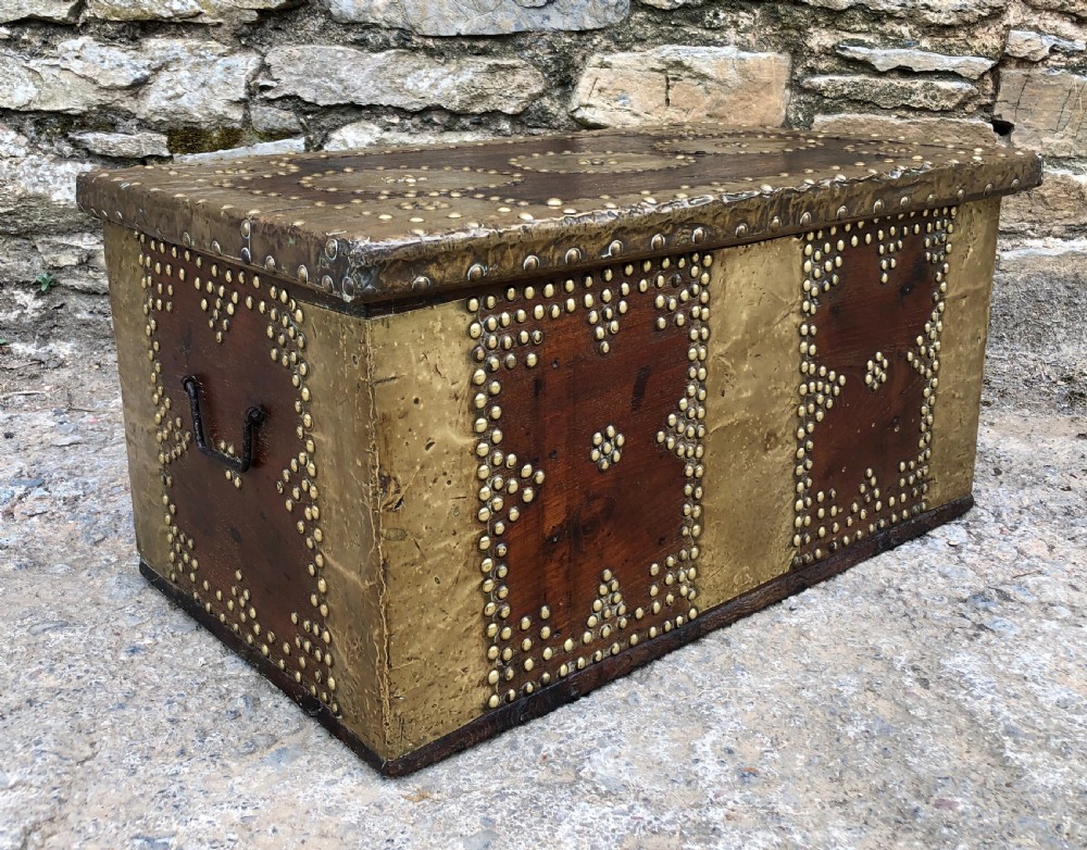 Antique Brass Studded Zanzibar Chest  View XVII