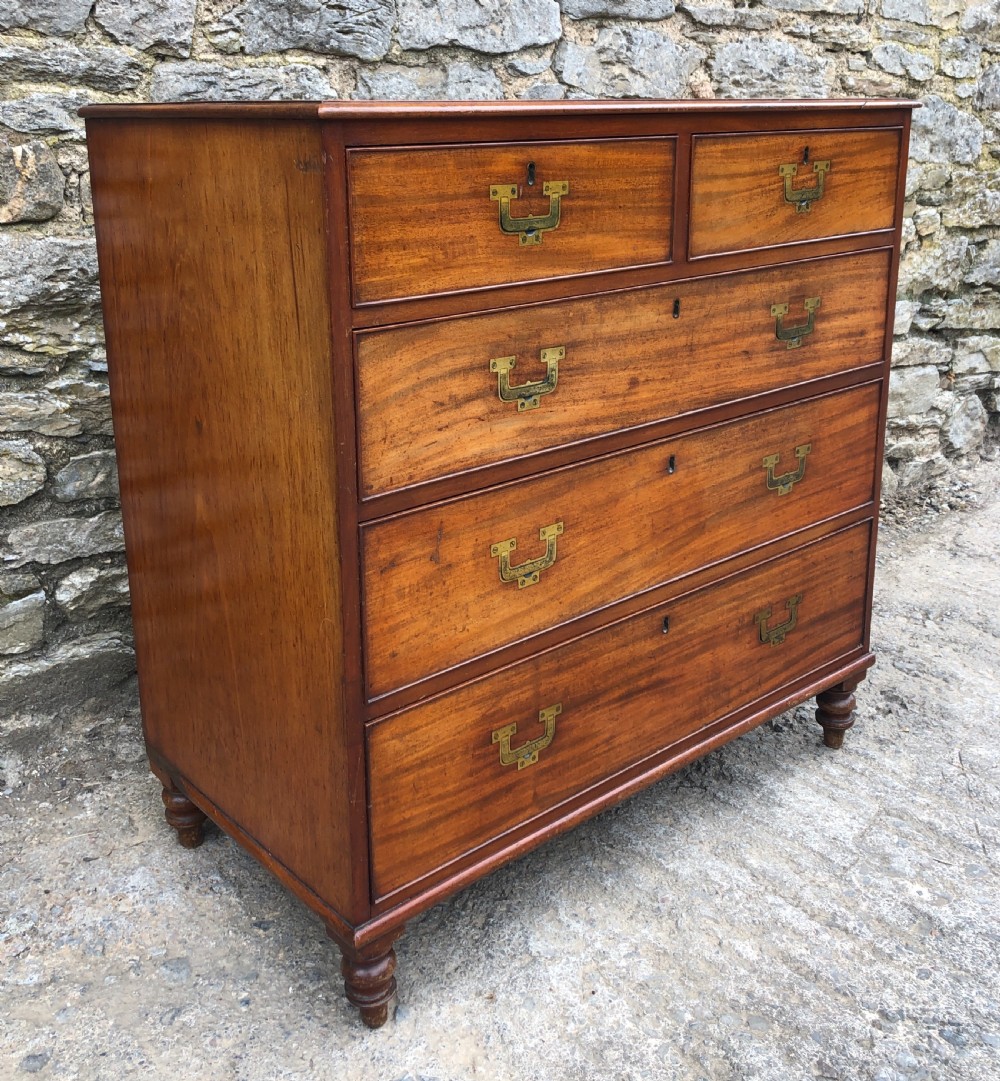 Antique Mahogany Military Campaign Chest of Drawers View II