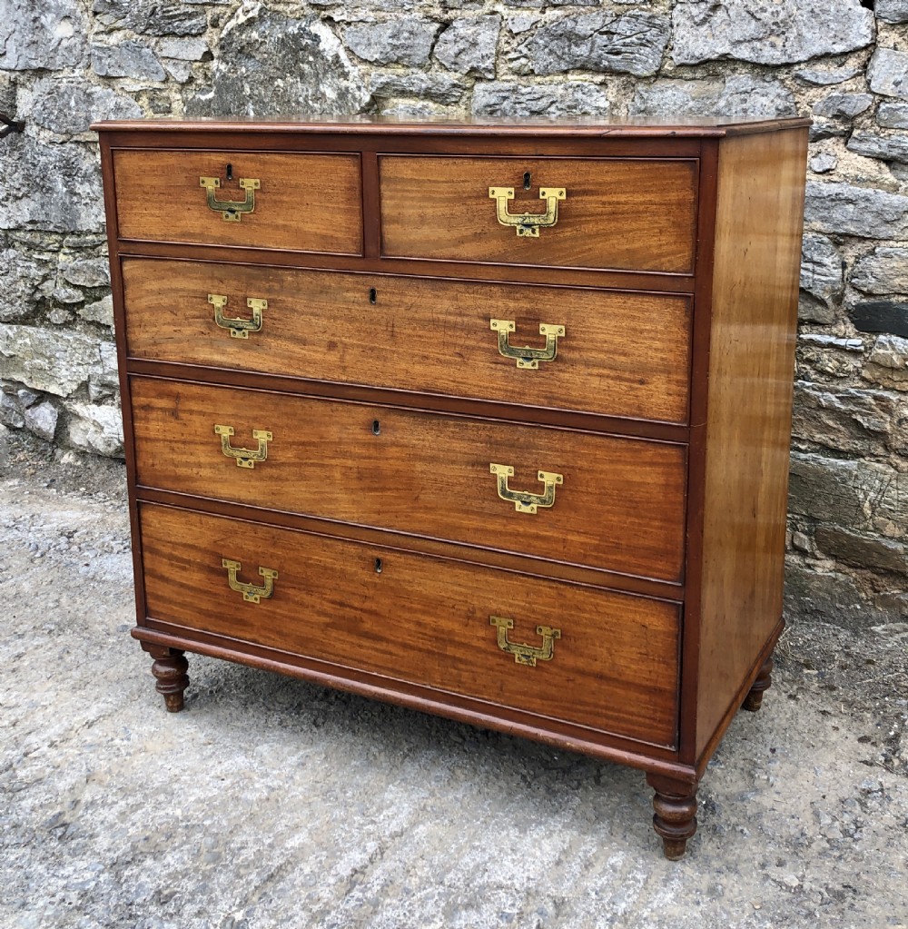 Antique Mahogany Military Campaign Chest of Drawers View III
