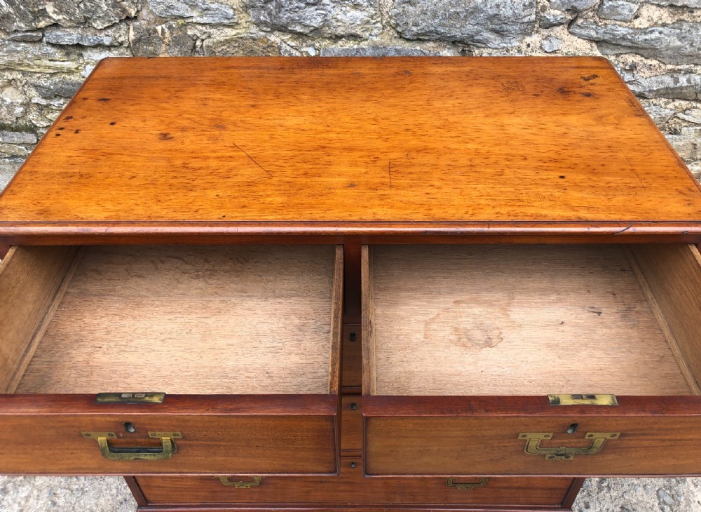 Antique Mahogany Military Campaign Chest of Drawers View VII