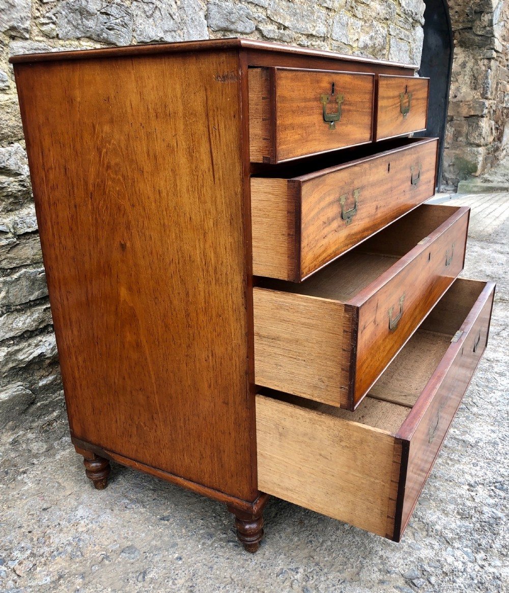 Antique Mahogany Military Campaign Chest of Drawers View XI