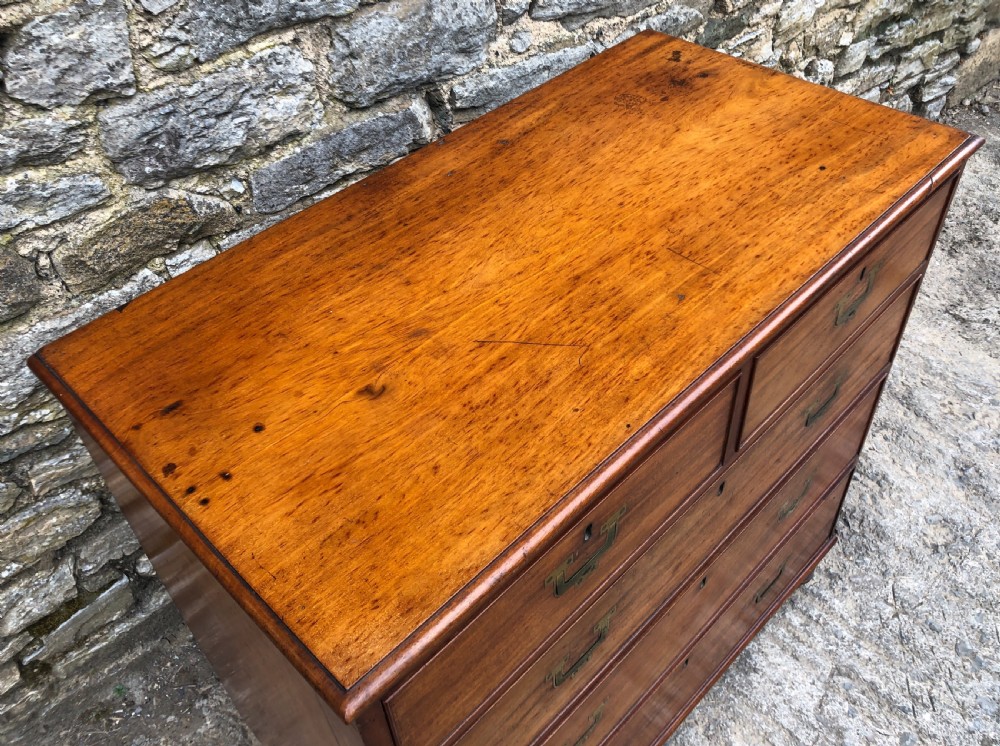 Antique Mahogany Military Campaign Chest of Drawers View XII