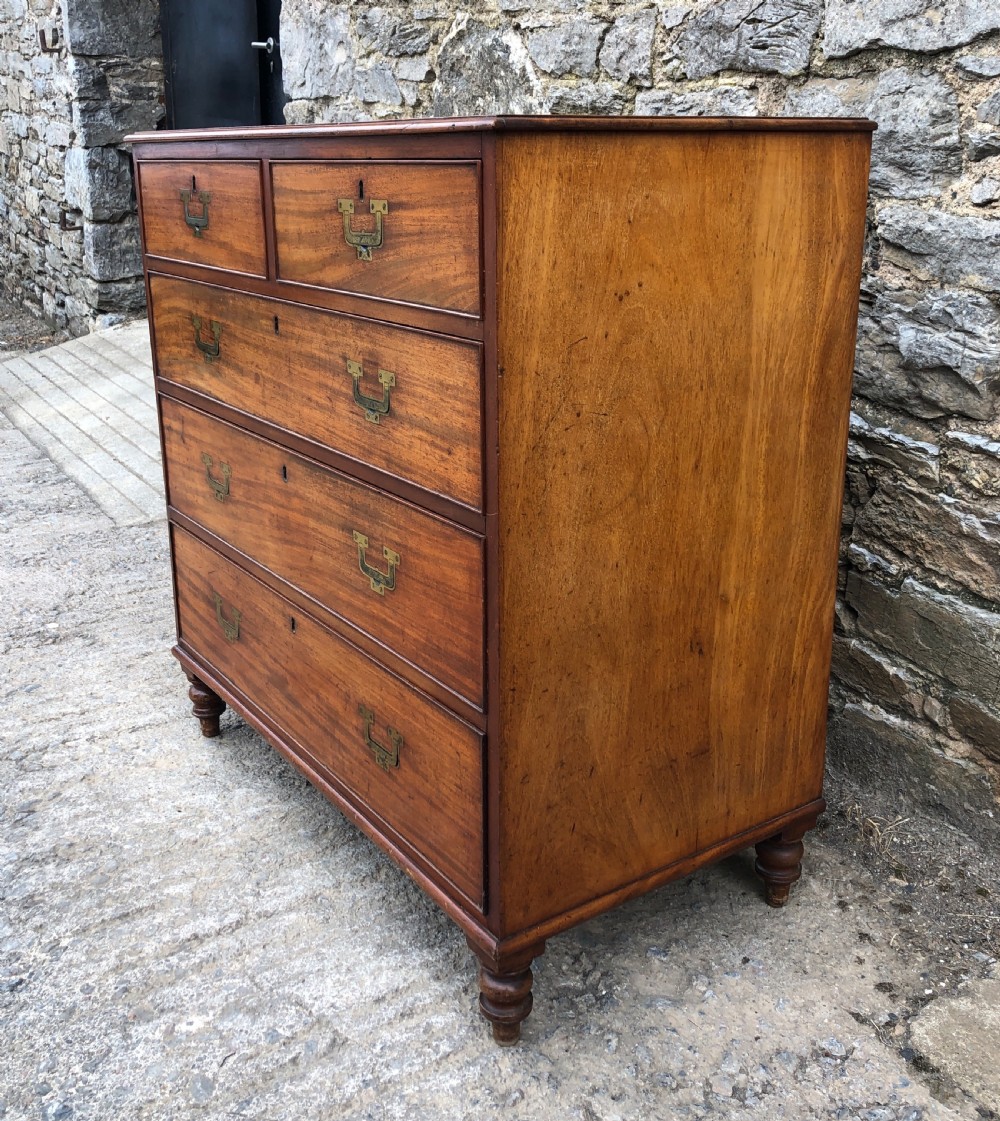 Antique Mahogany Military Campaign Chest of Drawers View XIV