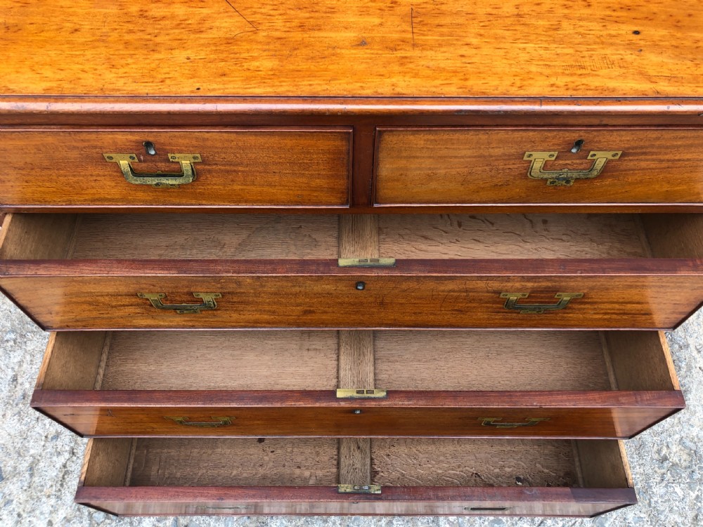 Antique Mahogany Military Campaign Chest of Drawers View XV