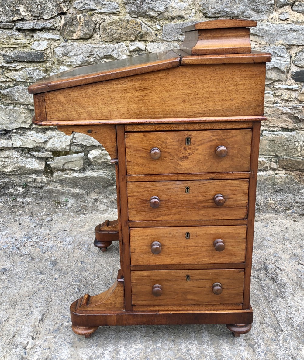 Victorian Walnut Inlaid Davenport  View XV