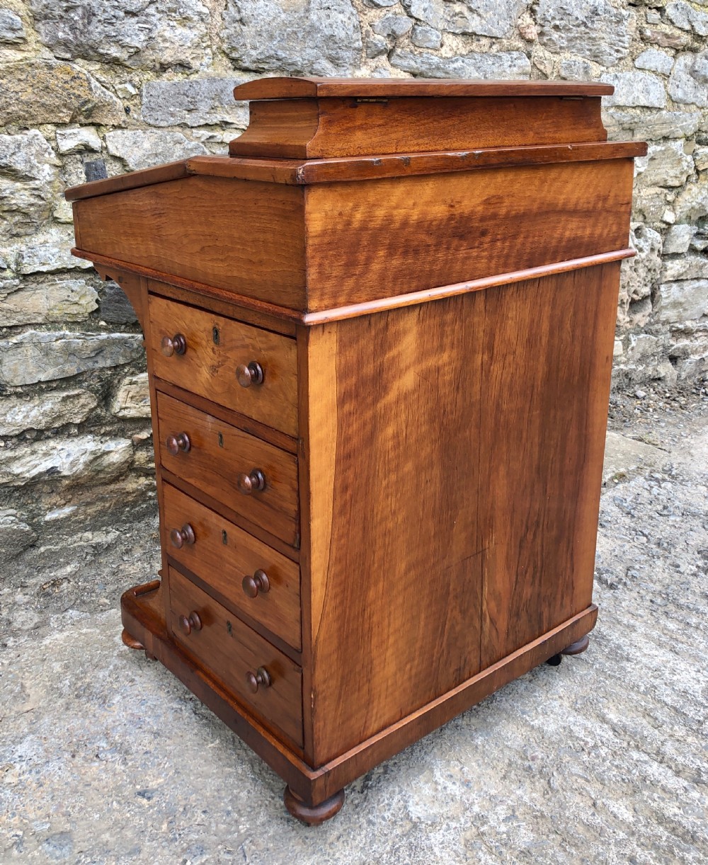 Victorian Walnut Inlaid Davenport  View XVII