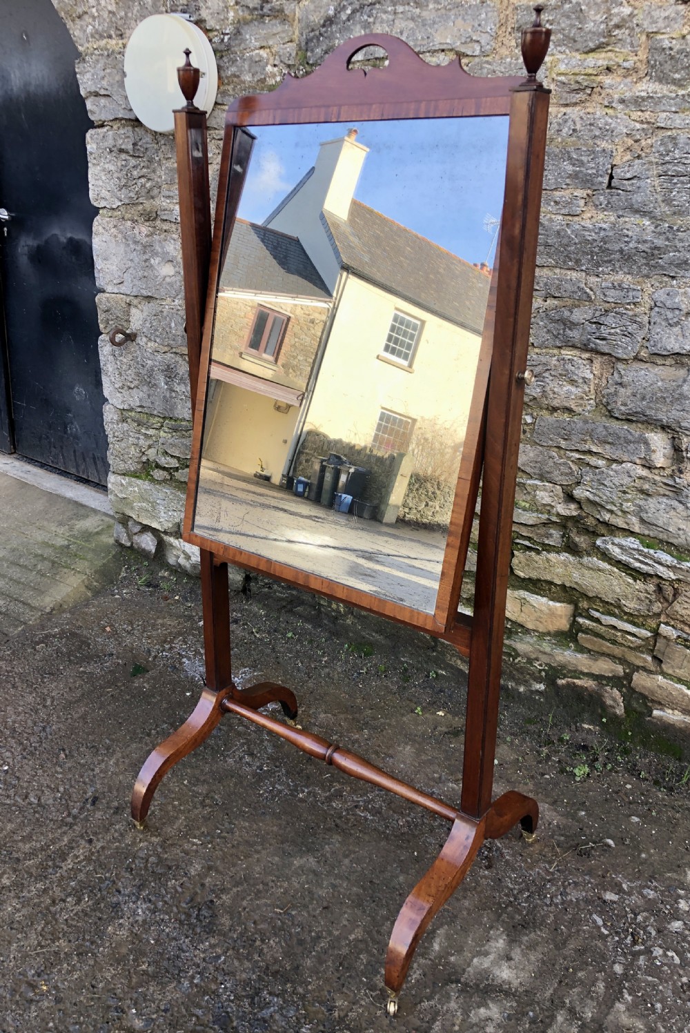 Antique Mahogany Framed Cheval Mirror View III