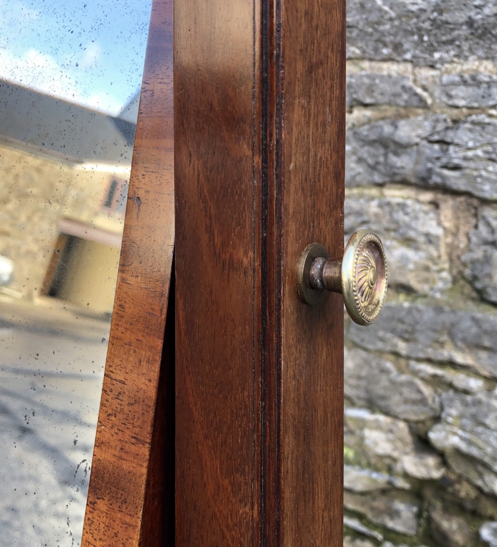 Antique Mahogany Framed Cheval Mirror View X