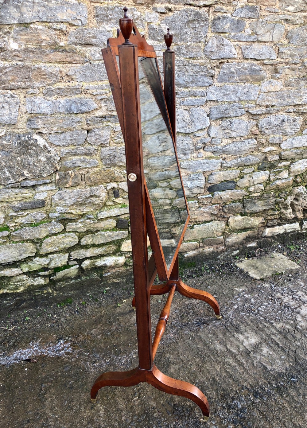 Antique Mahogany Framed Cheval Mirror View XV