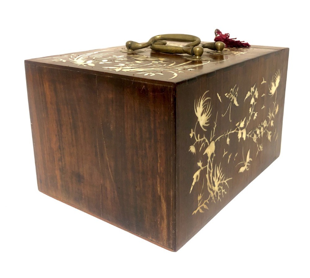 Antique Bone and Bamboo Mahjong Set in Box View VII