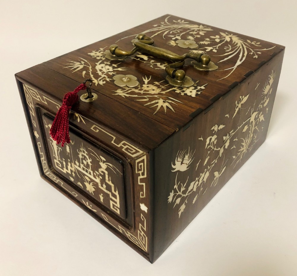 Antique Bone and Bamboo Mahjong Set in Box View XI