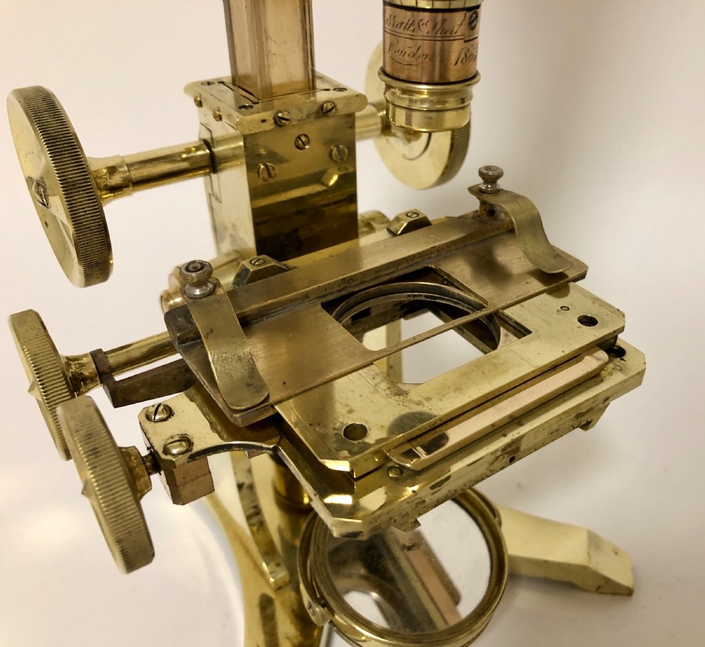 Antique Binocular Microscope by Marratt & Short View XI