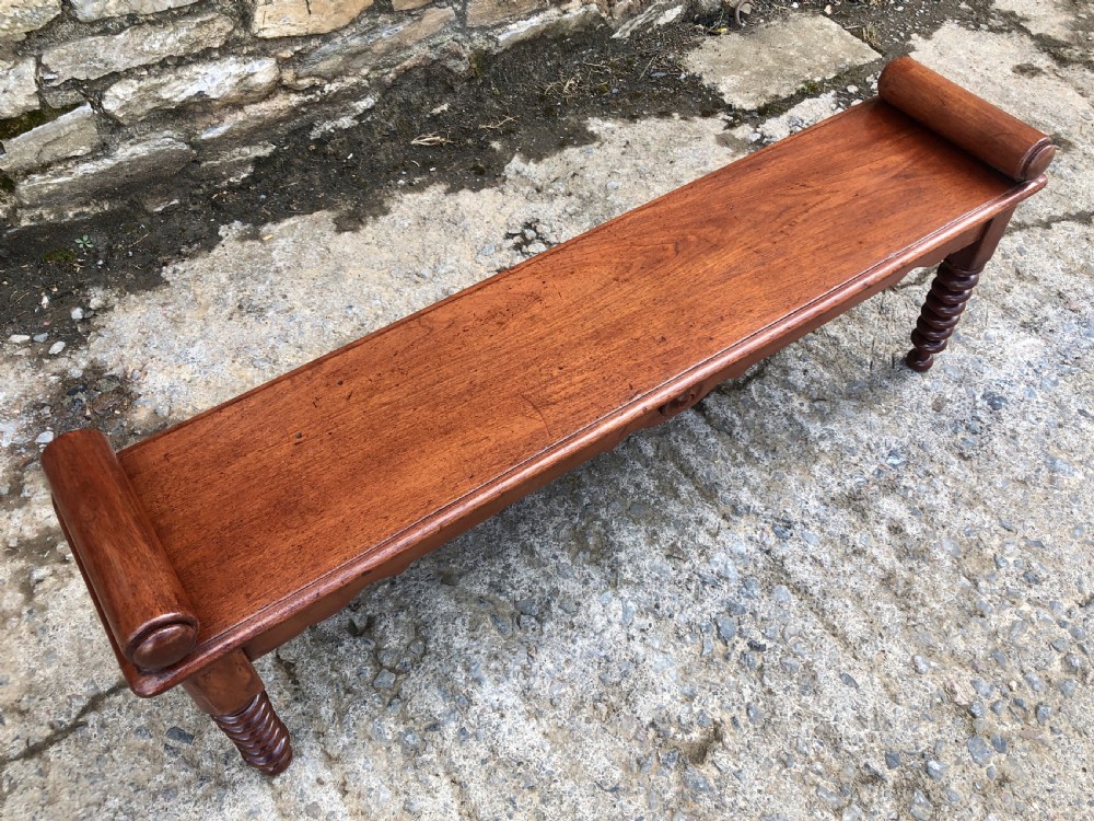 Victorian Mahogany Window Seat Hall Bench  View V