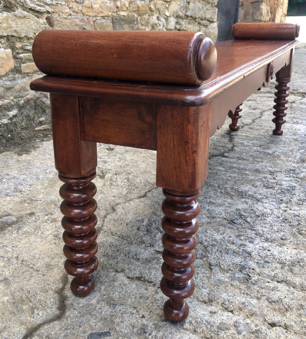 Victorian Mahogany Window Seat Hall Bench  View VI