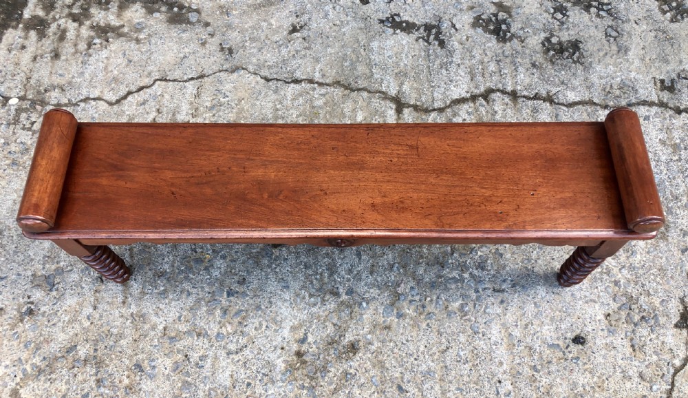 Victorian Mahogany Window Seat Hall Bench  View XVI