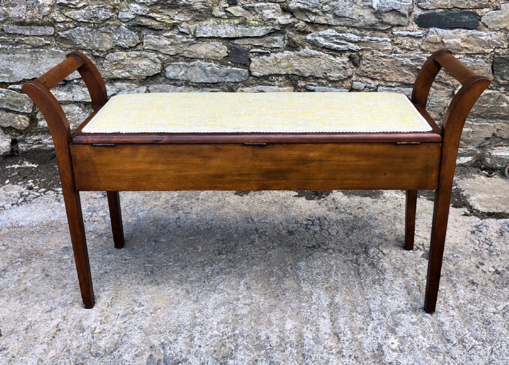 Antique Mahogany Duet Stool View XII