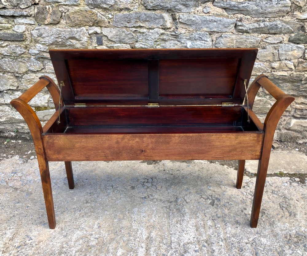 Antique Mahogany Duet Stool View XIV