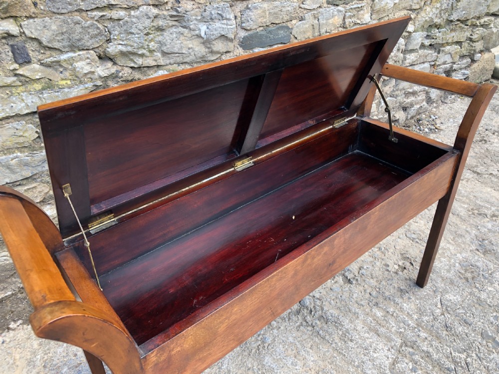 Antique Mahogany Duet Stool View XVI