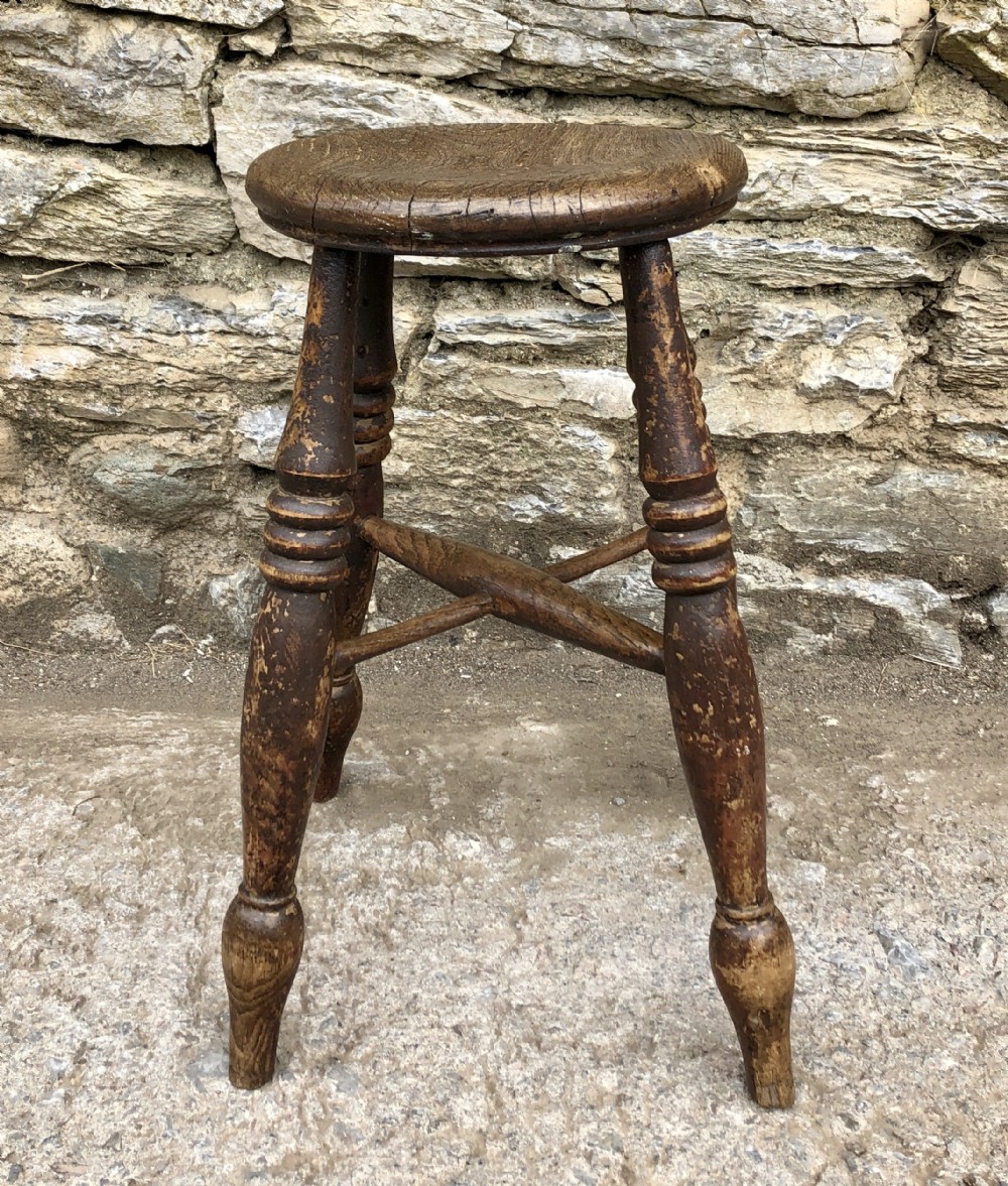 Antique Elm Tavern Stool