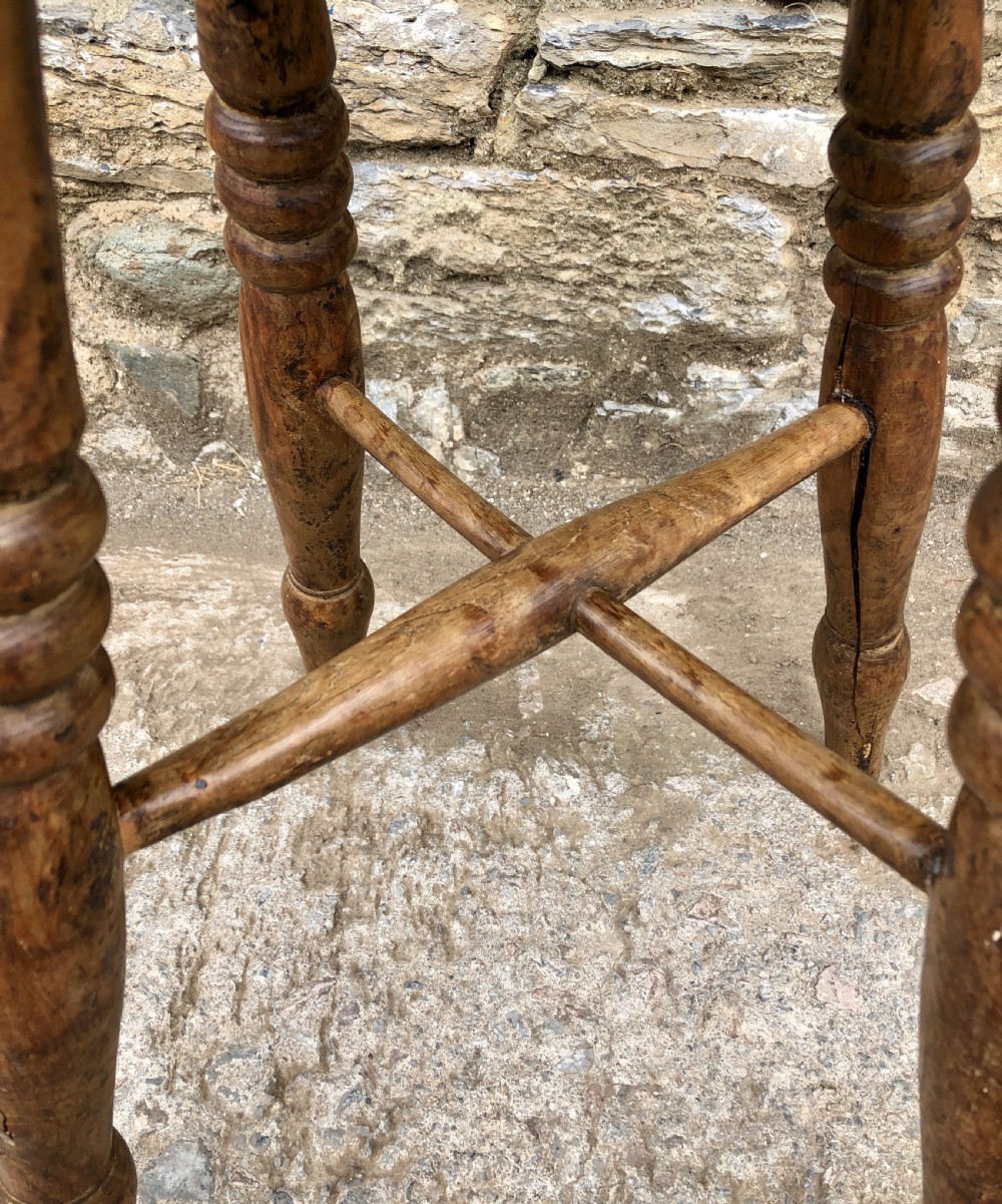 Antique Elm Tavern Stool View V