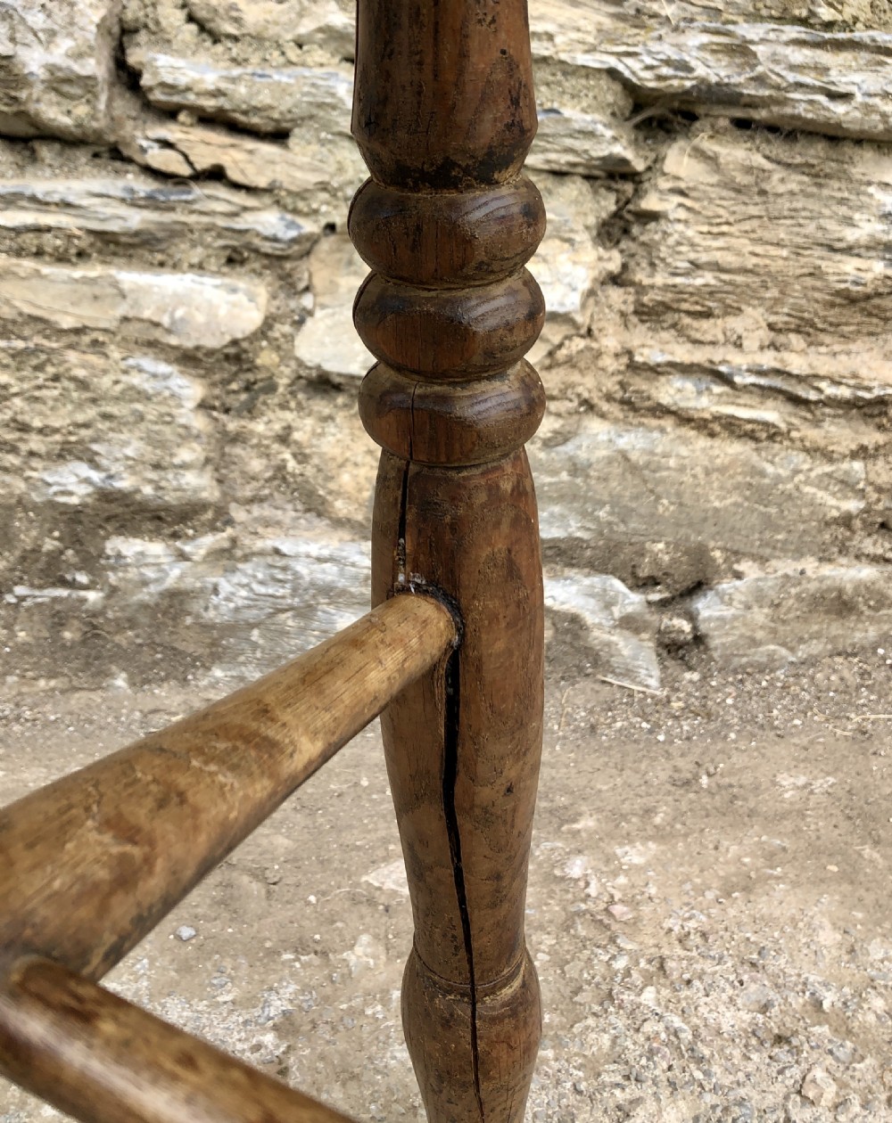 Antique Elm Tavern Stool View VII
