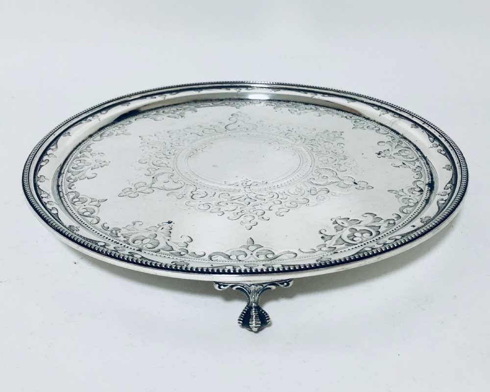 Victorian Solid Sterling Silver Salver