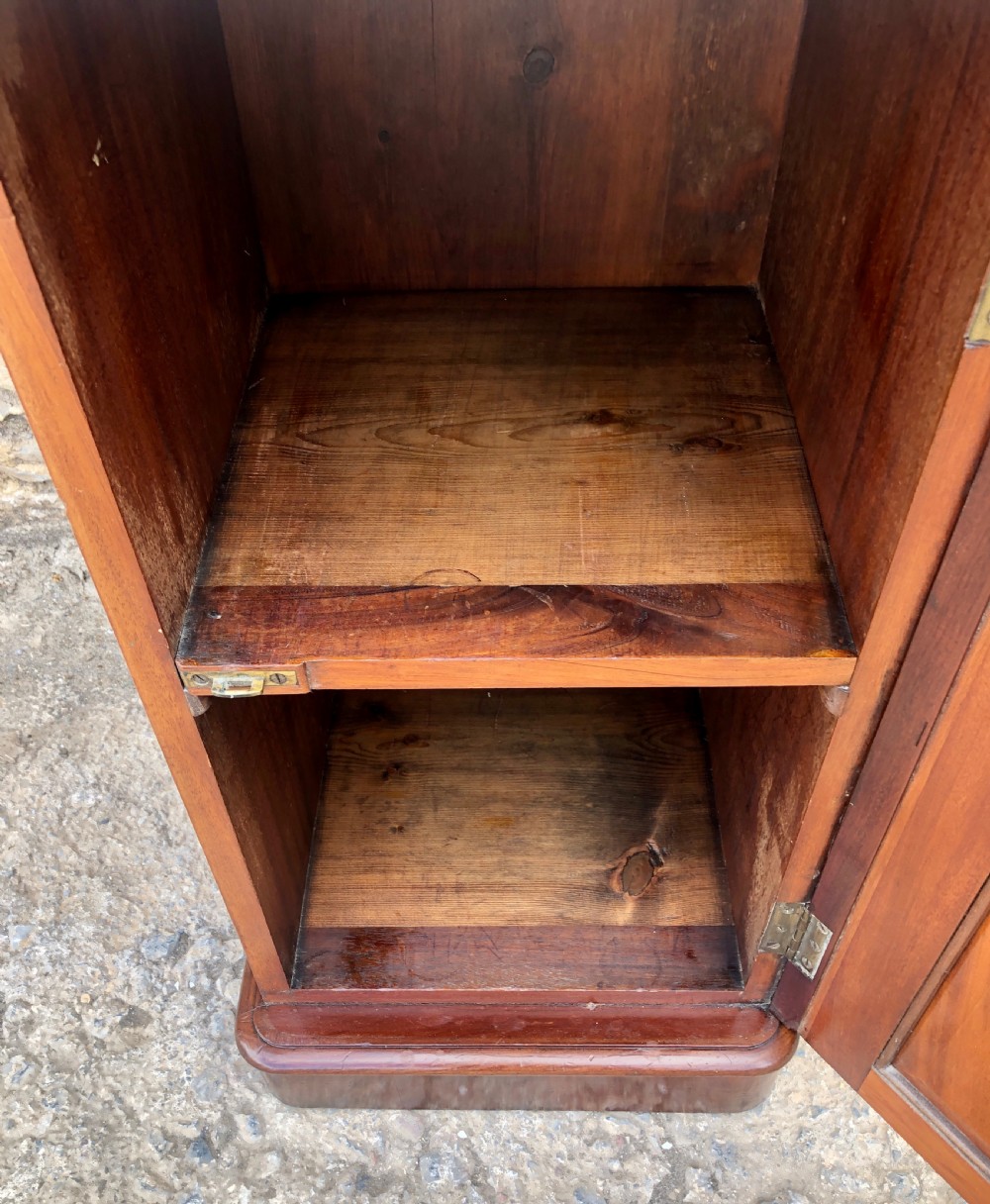 Antique Victorian Mahogany Marble Top Bedside Cupboard View VII