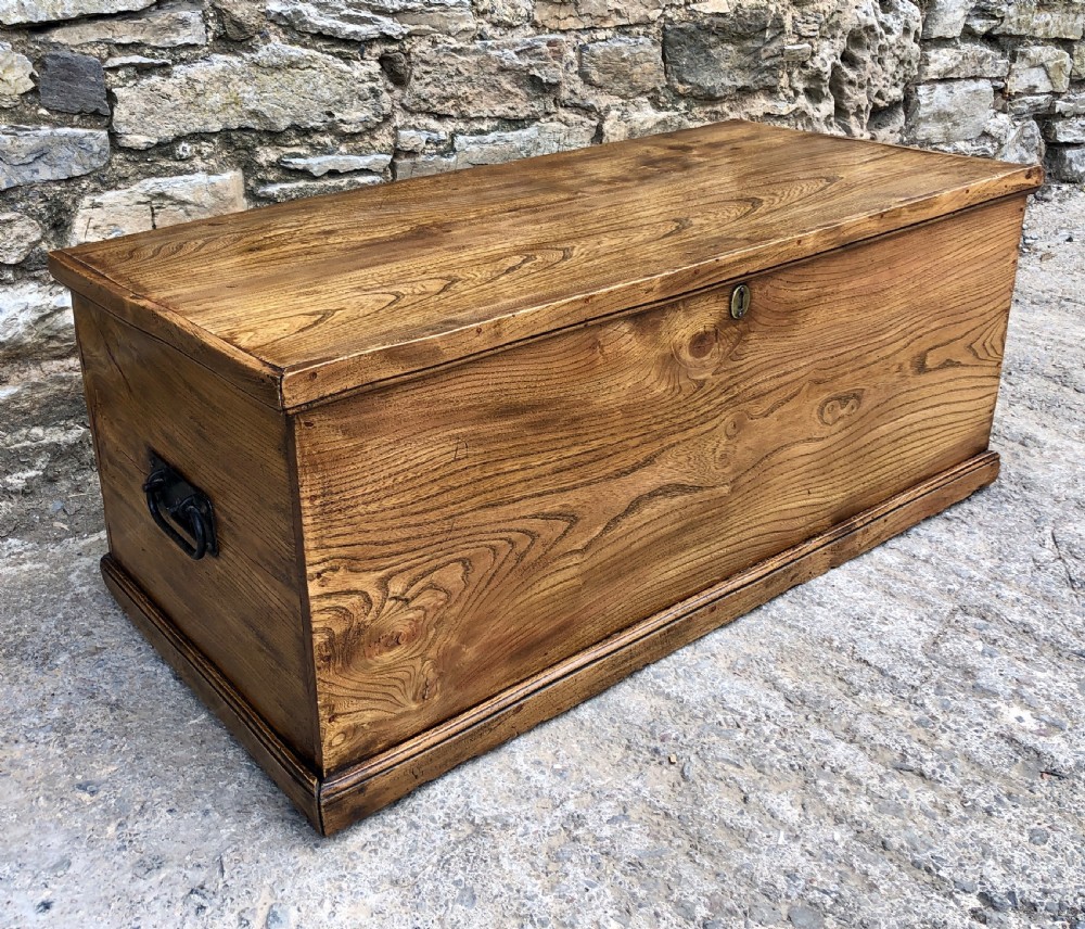 Antique Elm Blanket Box View II