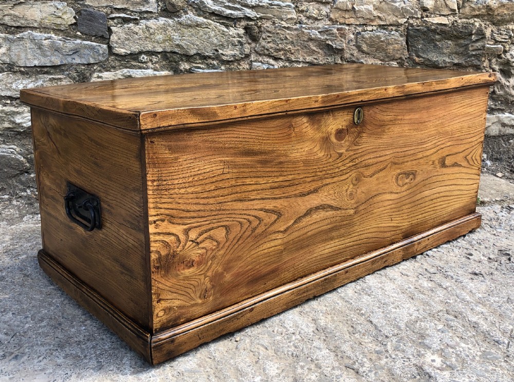 Antique Elm Blanket Box View IX