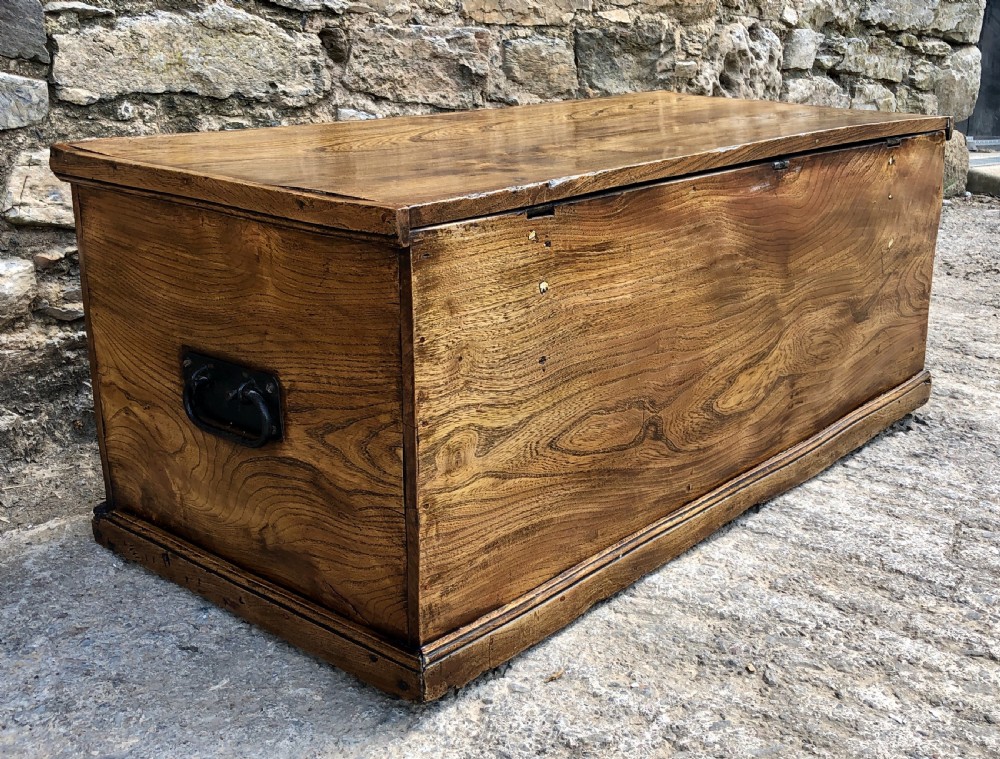 Antique Elm Blanket Box View XII