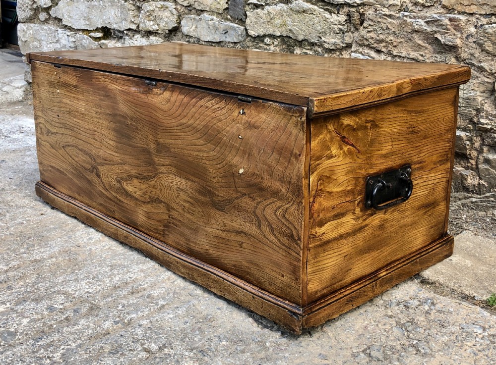 Antique Elm Blanket Box View XIII