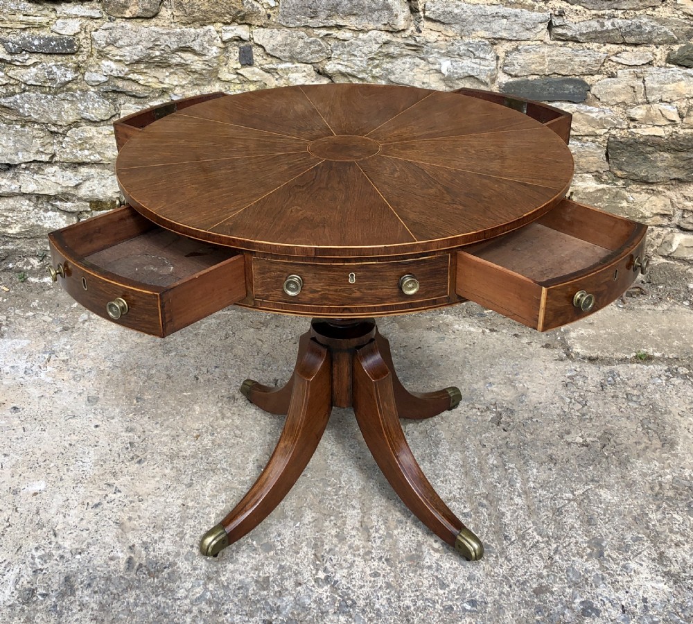 Regency Rosewood Inlaid Drum Table  View VI