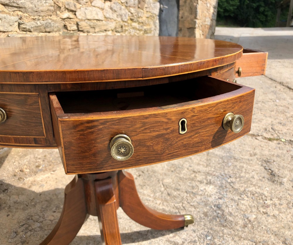 Regency Rosewood Inlaid Drum Table  View VIII