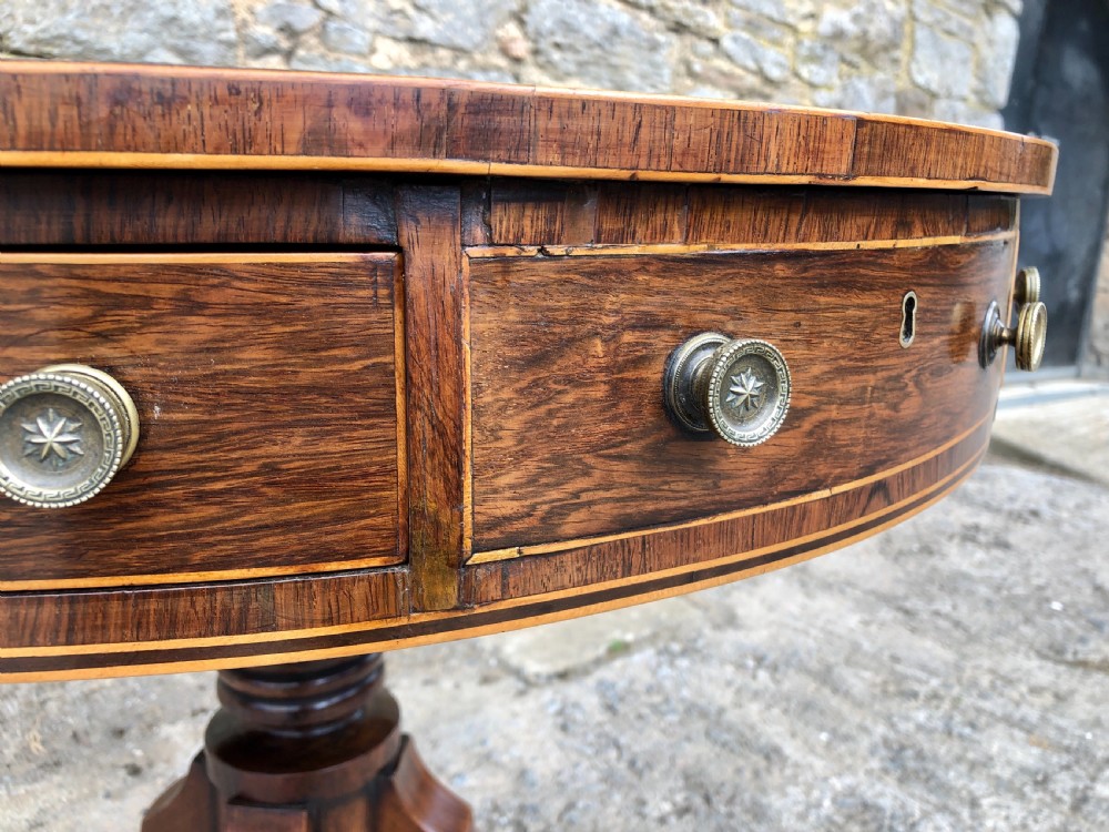 Regency Rosewood Inlaid Drum Table  View XII