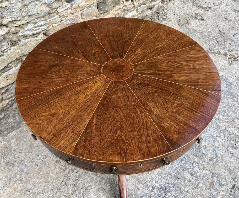 Regency Rosewood Inlaid Drum Table  View XIV