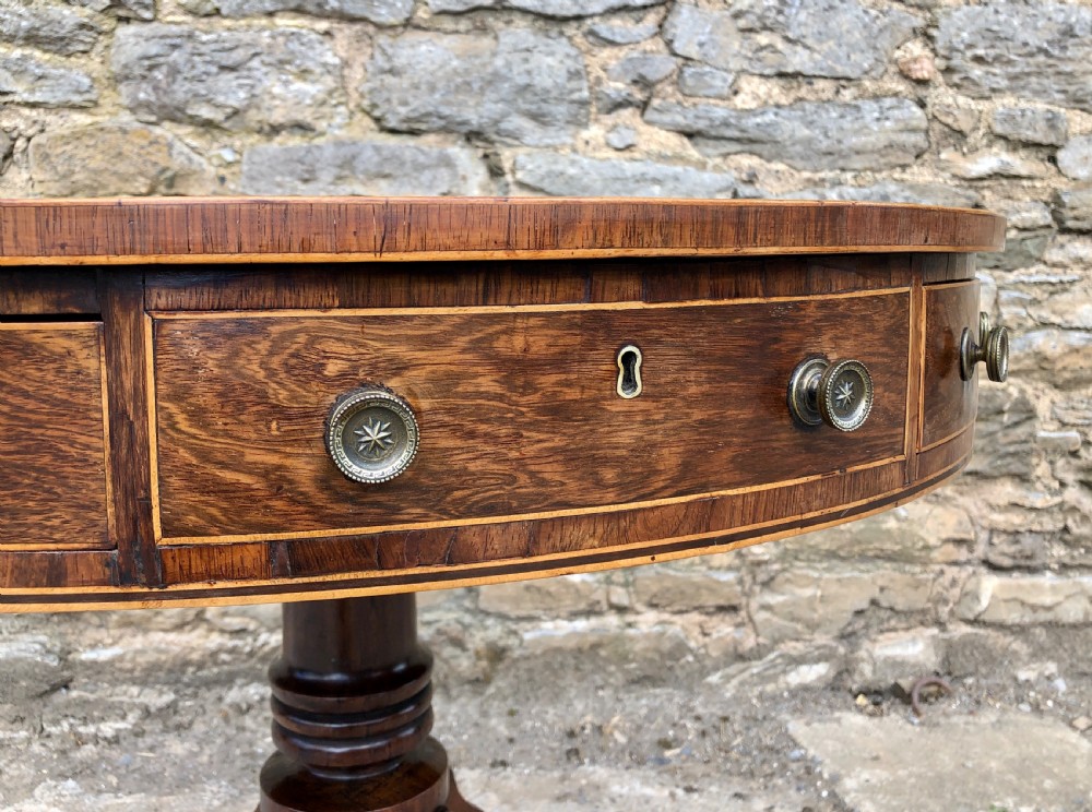 Regency Rosewood Inlaid Drum Table  View XV