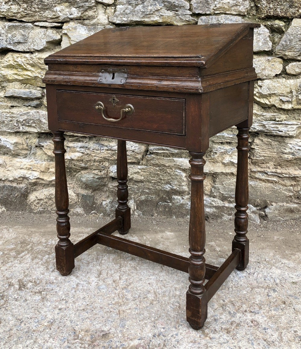 Antique Oak Clerks Desk on Stand