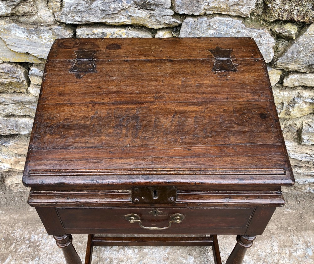 Antique Oak Clerks Desk on Stand View IV