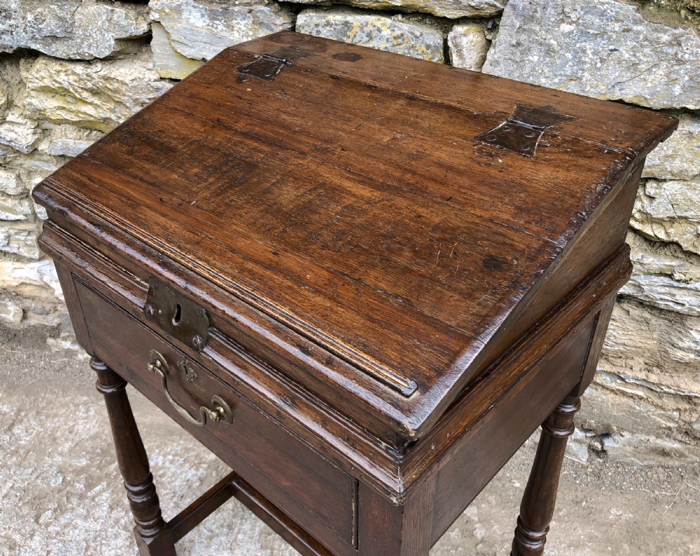 Antique Oak Clerks Desk on Stand View XII
