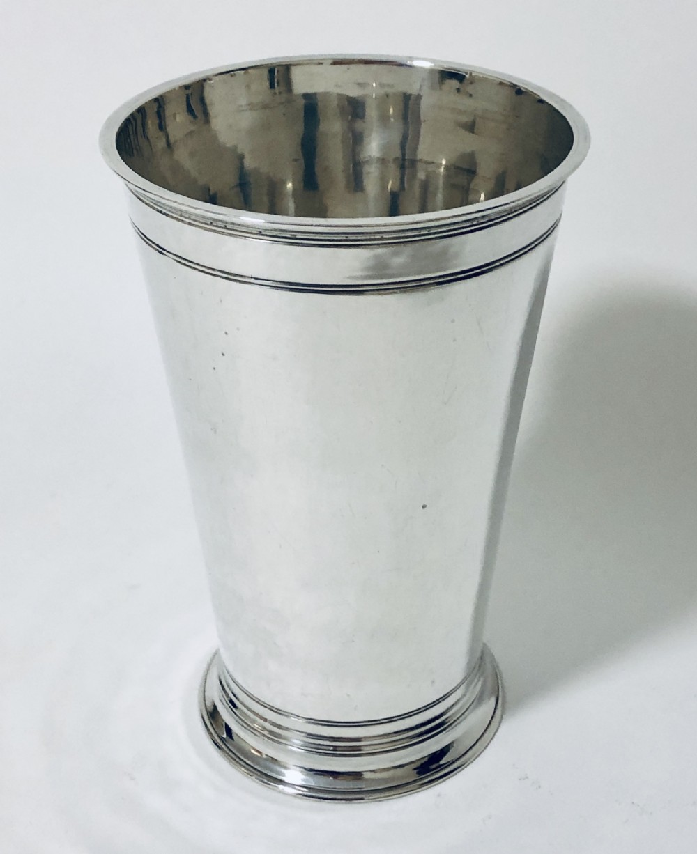 Antique Solid Silver Planished Beaker 