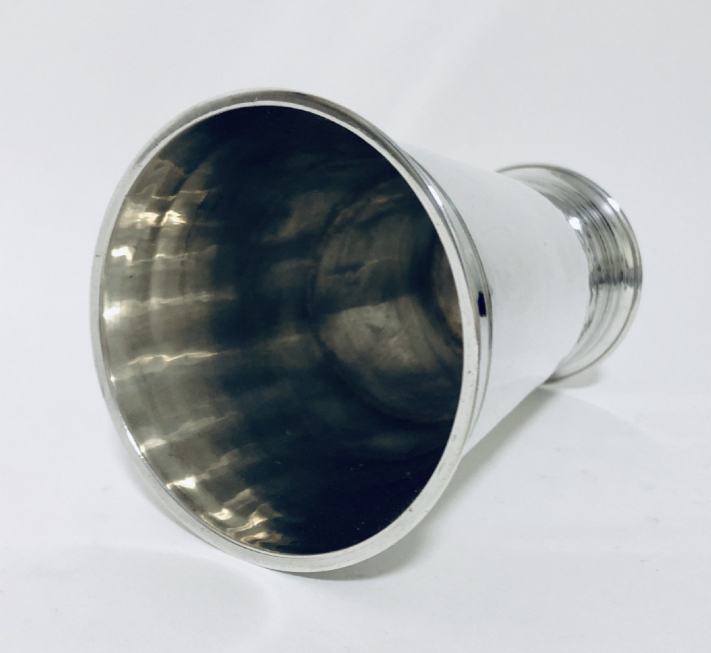 Antique Solid Silver Planished Beaker  View VIII
